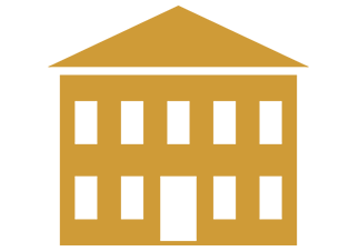 A simple, stylized illustration of a house with a triangular roof and rectangular windows in a golden color. --- Here is the translation of your request into English: "Create an alternative text for an image providing a concise and relevant description that matches the content and purpose of the image. Focus on being brief, typically one or two sentences are sufficient. Avoid redundant information that is already present in the accompanying text. If relevant, specify whether the image is a photo, illustration, or another type of image. Adjust the description according to the use and context of the image, and avoid using phrases like 'image of' or 'photo of.' End the alternative text with a period for better readability, and omit the title attribute to improve accessibility and user experience. Keep it short and concise and use simple Spanish."